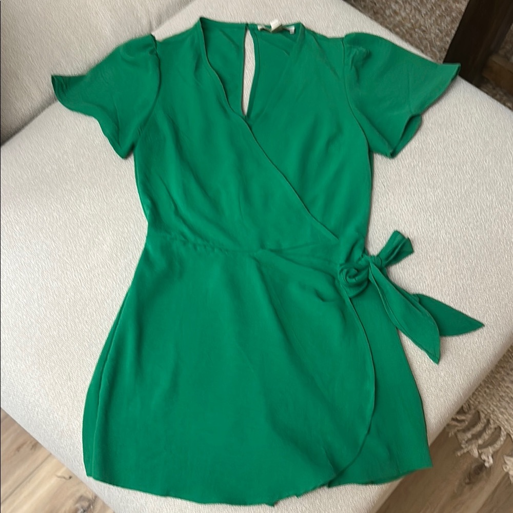 Elegant Green Wrap Skorts